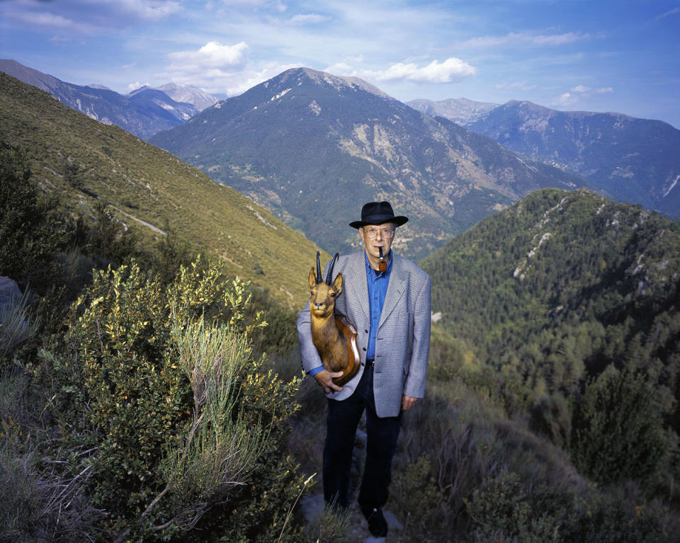 Pierrot Asso poses with a chamois trophy.