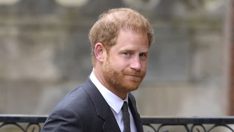 Britain’s Prince Harry arrives at the Royal Courts Of Justice in London, Thursday, March 30, 2023. 