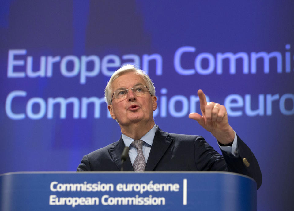 European Union chief Brexit negotiator Michel Barnier says the UK will have less than two years to get everything in place after Brexit day (AP Photo/Virginia Mayo)