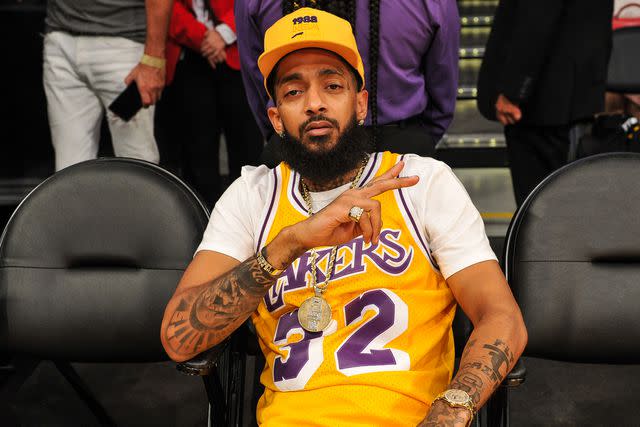 <p>Allen Berezovsky/Getty</p> LA rapper Nipsey Hussle was a big supporter of local sports teams.