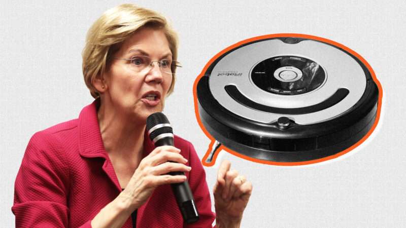 Sen. Elizabeth Warren and a Roomba by iRobot