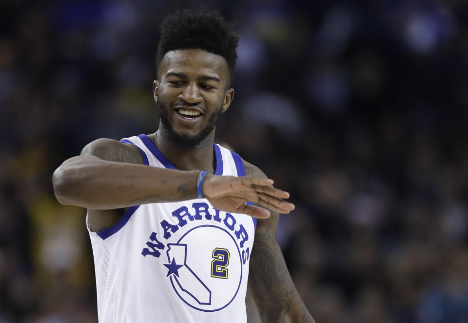 Golden State Warriors forward Jordan Bell has earned a regular spot in the rotation. (AP Photo/Marcio Jose Sanchez)