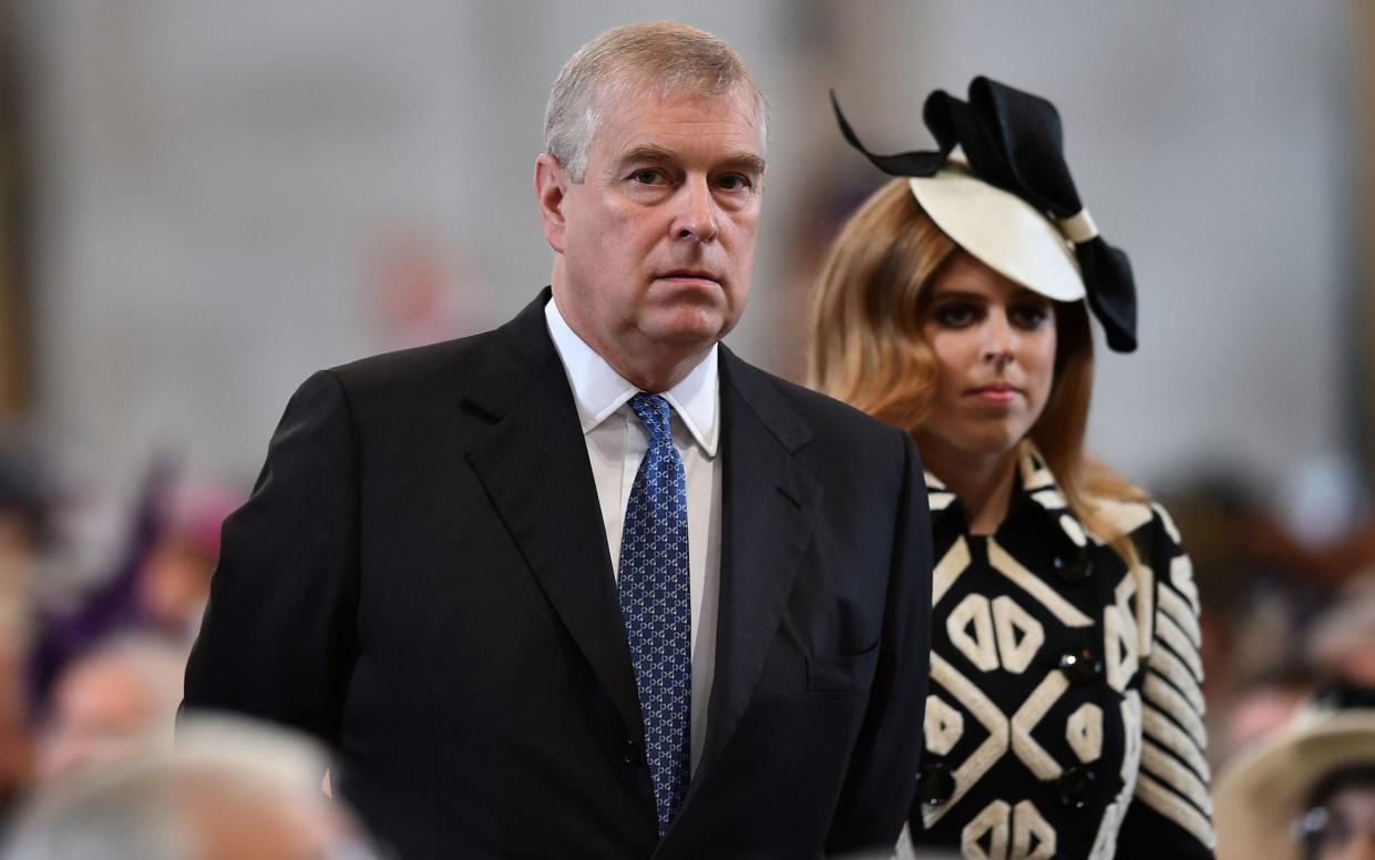 Prince Andrew and Princess Beatrice at St Paul's Cathedral in 2016