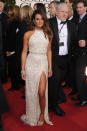 Golden Globes 2013: Lea Michele bucked the colour pop trend in an Elie Saab haltergown © Getty