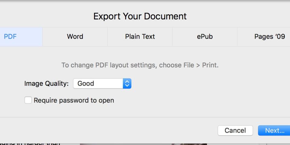 How to convert Pages to PDF on MAc 2