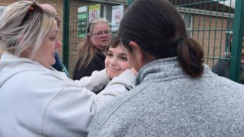 Parents reunite with their children at Ysgol Dyffryn Aman