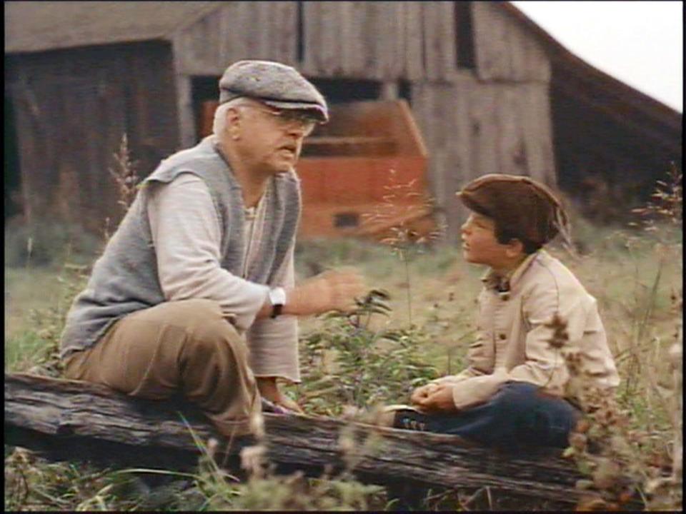 Mickey Rooney and Kelly Reno (right) in a screen grab of a scene from the motion picture The Black Stallion.