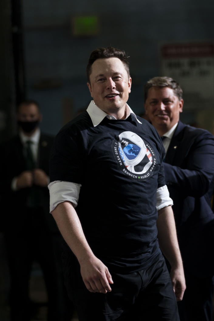 Elon Musk at a SpaceX demonstration at Kennedy Space Center on Merritt Island, Fla. on May 30, 2020. (Doug Mills/The New York Times)