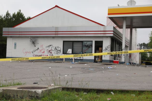 The Xpress Mart convenience store is seen Tuesday in Columbia, South Carolina. The store owner is accused of chasing a 14-year-old and fatally shooting the teen in the back, according to the Richland County Sheriff's Department.