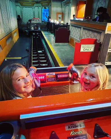 <p>Pink/Instagram</p> Willow and Jameson smiled at the camera as they went on a ride