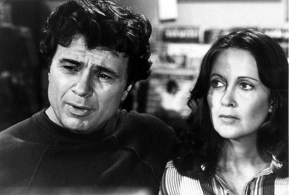 Robert Blake and actress Anjanette Comer in ABC's '70s drama "Baretta."