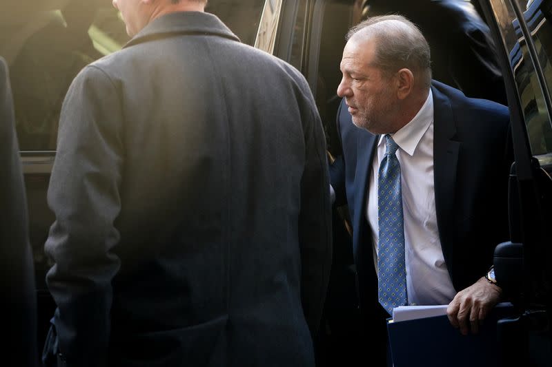 Film producer Harvey Weinstein arrives at the New York Criminal Court during his ongoing sexual assault trial in the Manhattan borough of New York City