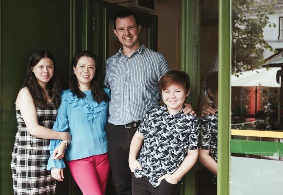 Gabriella Boyd stood with her mum Virginia, her dad Alex and her younger brother Suvero.