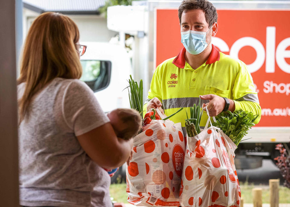 Coles Plus members using their free delivery service 