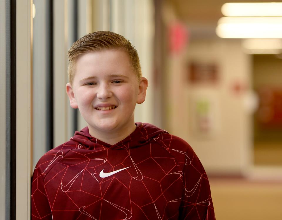 Tanner Stowe, Minerva Middle School sixth-grader,  a Synchrony Financial Kid of Character,   Tuesday, March 14, 2023.