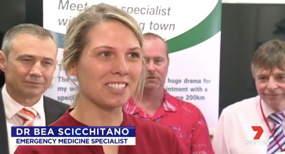 Dr Bea Scichitano was on her first shift. Source: 7 News