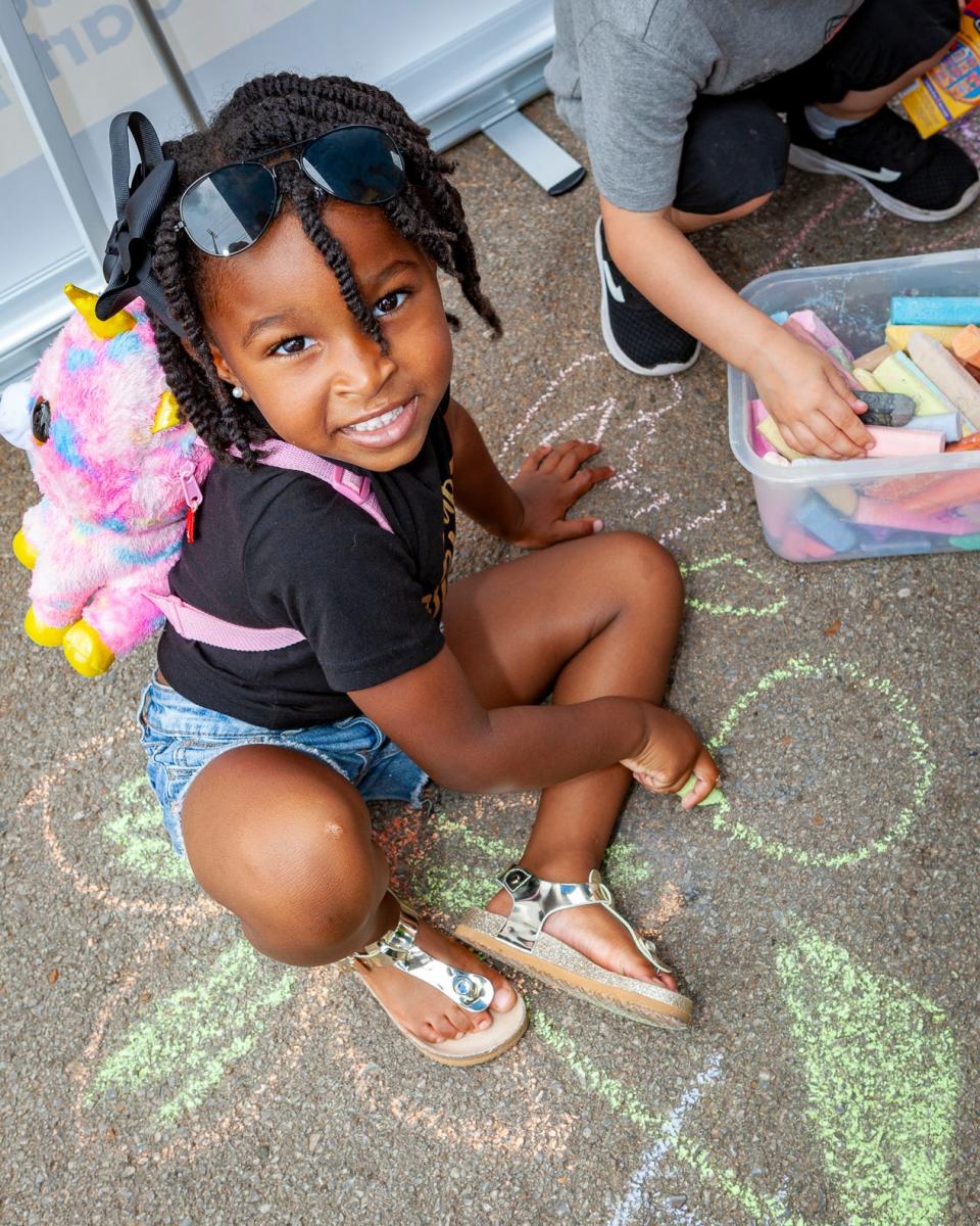 Murfreesboro's 2021 Juneteenth Celebration: Eilene Monstrose, 4, does art during Juneteenth festivities.