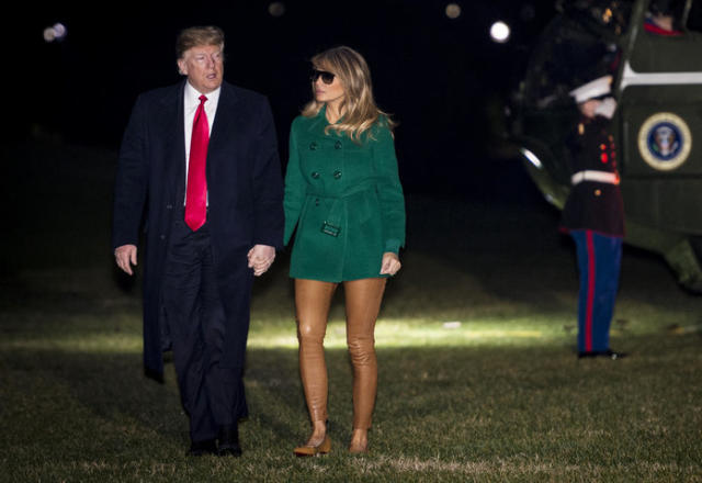 Melania Trump's skin-colored leather pants cause confusion