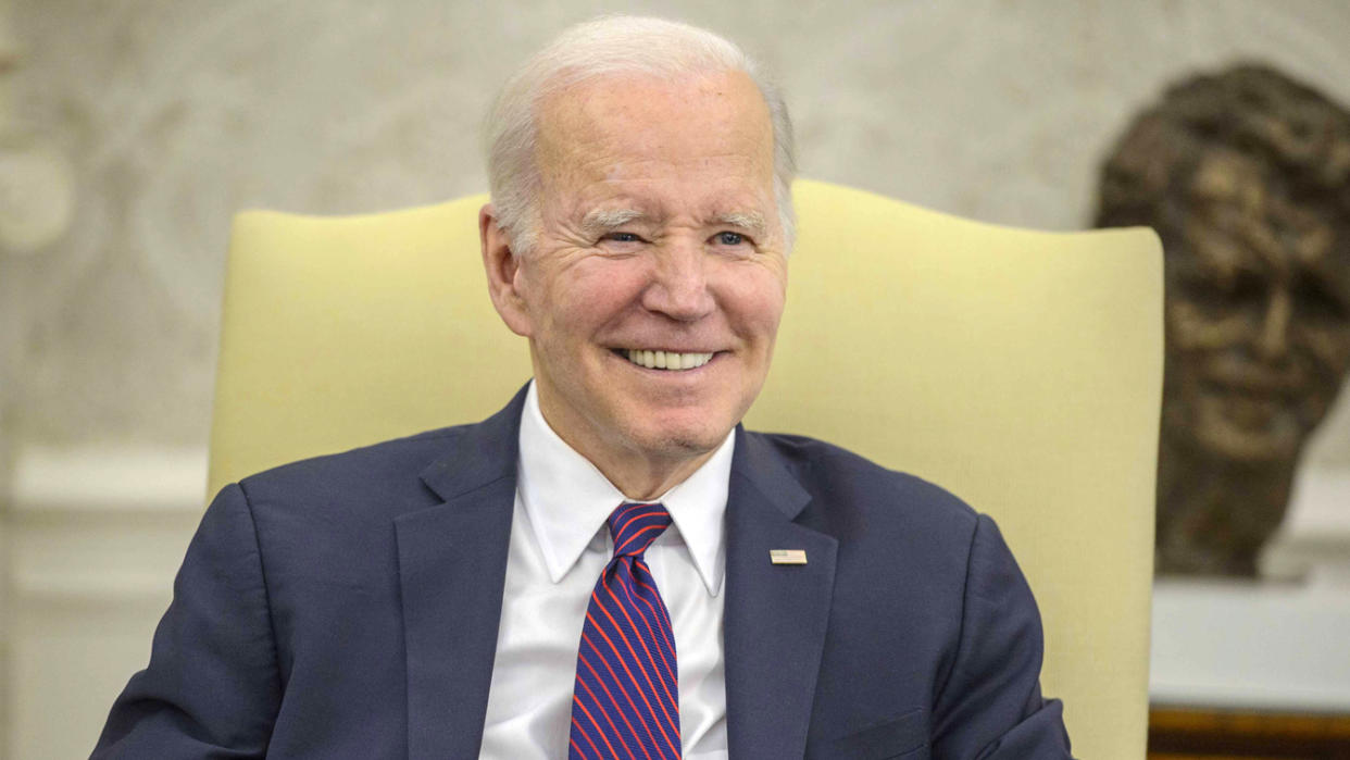 President Biden at a meeting with congressional leaders in the Oval Office on Tuesday.