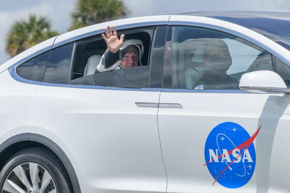 Doug Hurley in Tesla Model X