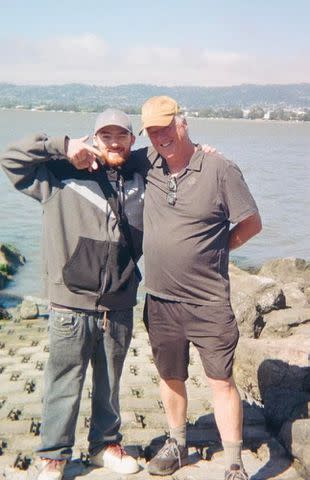 <p>Courtesy of Cloud Family</p> Angus Cloud (left) and father Conor Hickey (Right) share special moment together