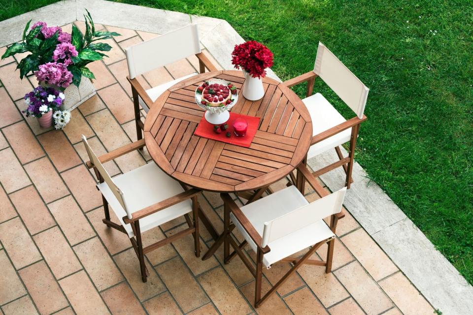 Wooden patio furniture