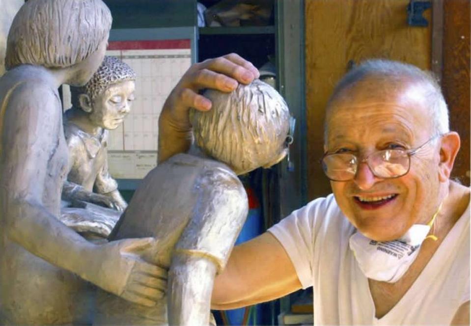 Artist Clement Renzi in his studio in 2004.