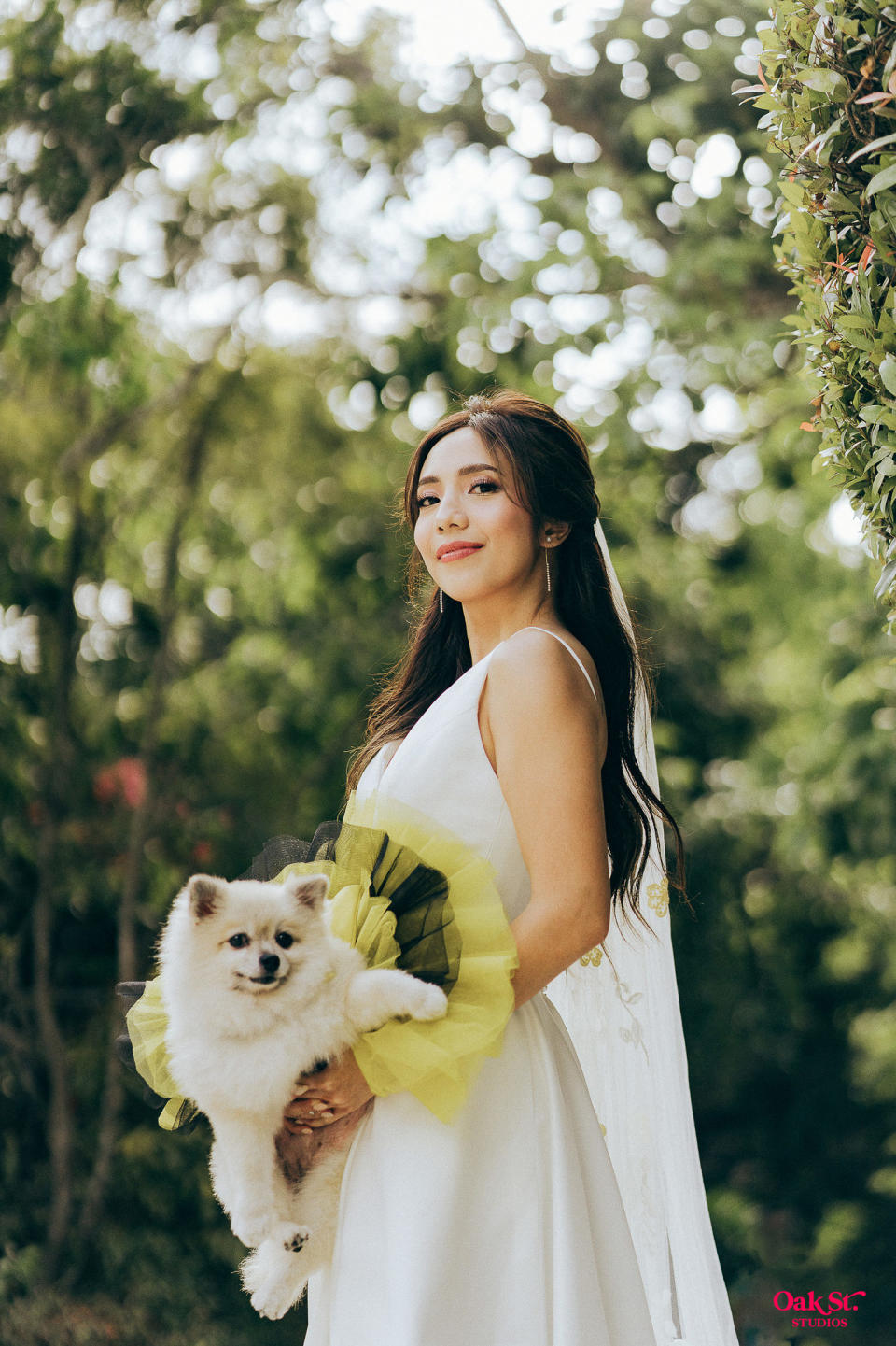 Yuvienco and Sago pose for a bridal portrait. (Courtesy Oak St. Studios)