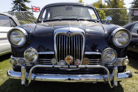 A 1959 Riley Saloon sits in the sold lot at the Mecum car auction in Monterey, California, August 16, 2014. REUTERS/Michael Fiala