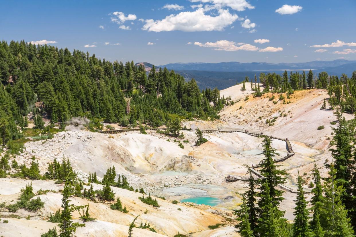 Geothermal pool at Bumpass Hell, Lassen Volcanic National Park California.