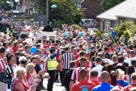 <p>Mourners line the streets ahead of the funeral of Bradley Lowery (SWNS) </p>