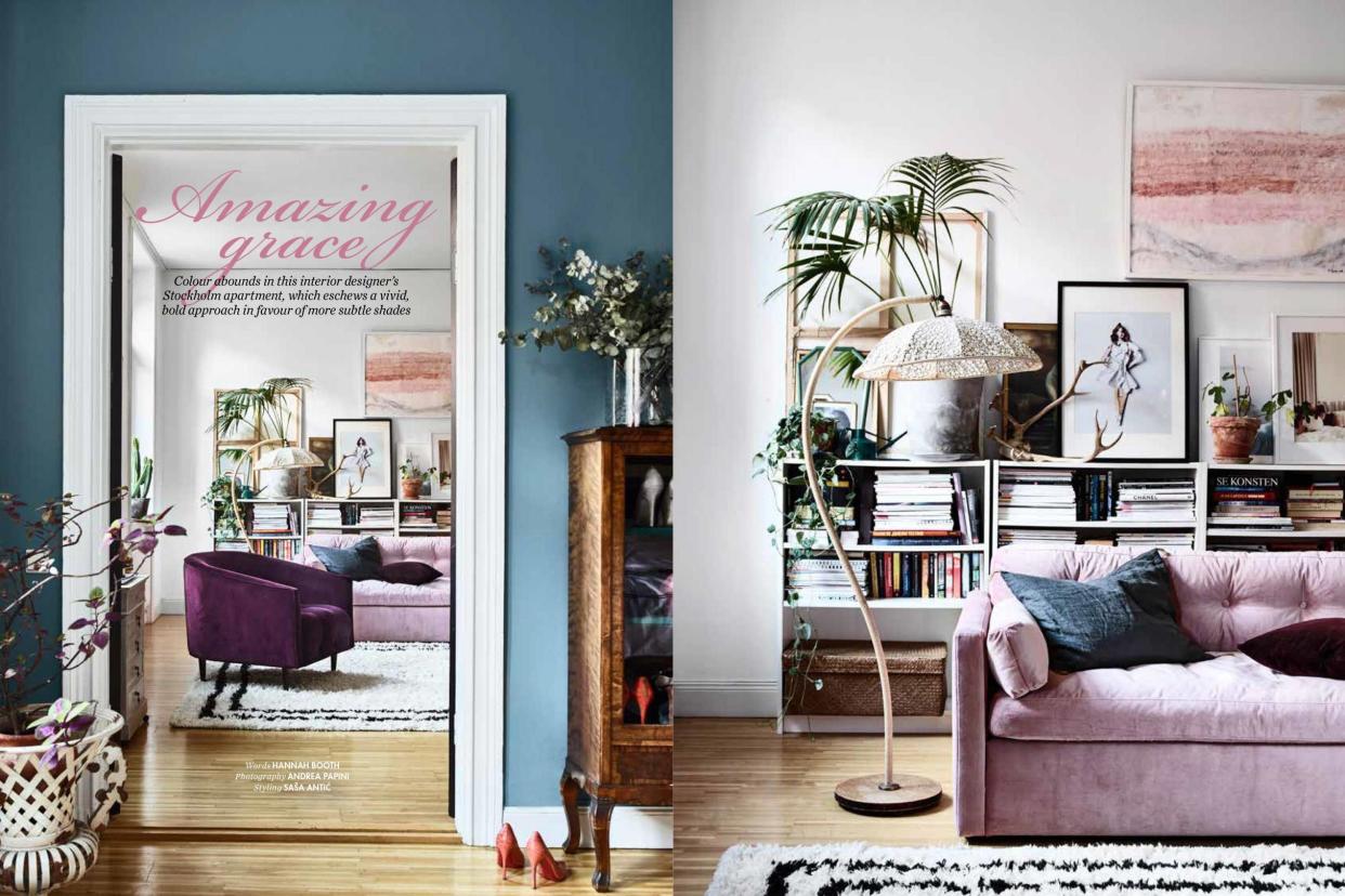 Amelia Widell's living room as seen on the cover of this months ELLE Decoration (May issue): Elle Decoration/Andrea Papini