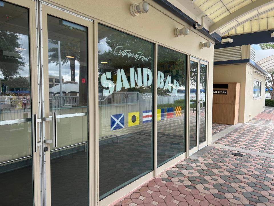 sandbar sign on glass doors