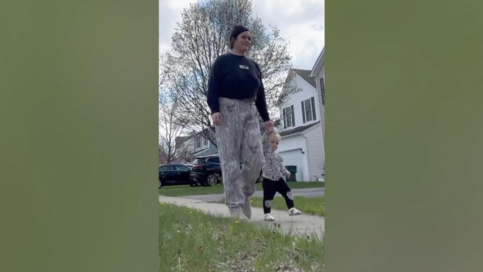 PHOTO: Leah Weiher, 24, walks alongside her 1-year-old daughter Laken. (Leah Weiher)