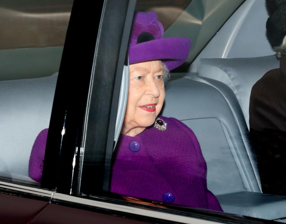 Queen Elizabeth attends Sunday service at the Church of St Mary Magdalene on the Sandringham estate.