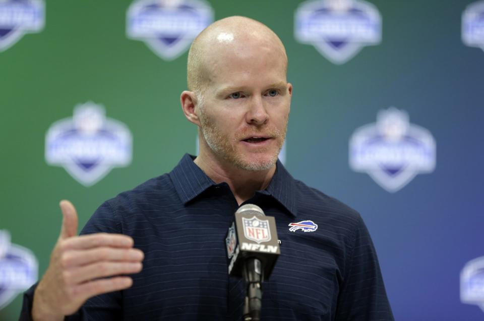 First-year Buffalo head coach Sean McDermott appears to have a major say in the team's search for a new GM. (AP)