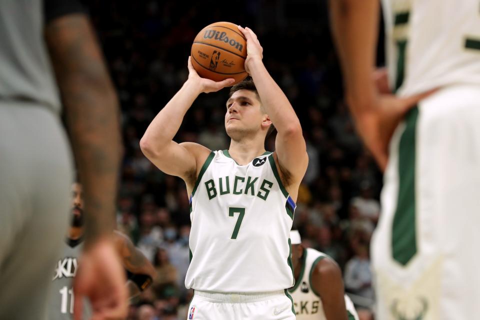 Milwaukee Bucks guard Grayson Allen averaged 11.1 points a game during the regular season.