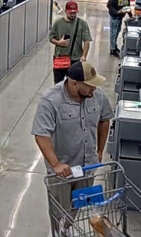 Police say these two men recently put a card skimmer on a terminal in Walmart.