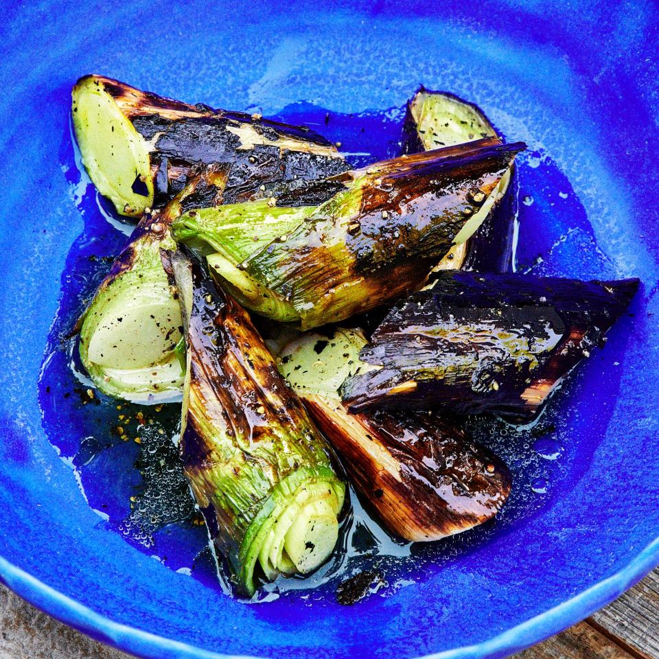 Charred Leeks With Honey and Vinegar