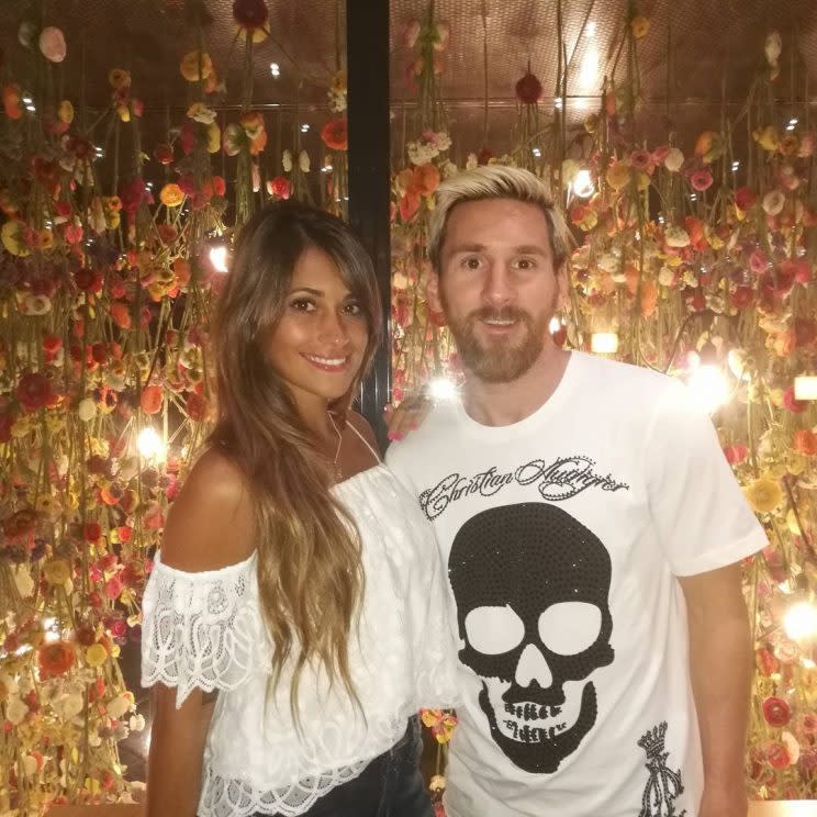 El jugador argentino y su bella mujer Antonella Roccuzzo/Messi/Instagram