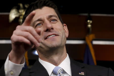 U.S. House Speaker Paul Ryan (R-WI) calls on a reporter during a weekly news conference at the U.S. Capitol in Washington January 7, 2016. REUTERS/Jonathan Ernst