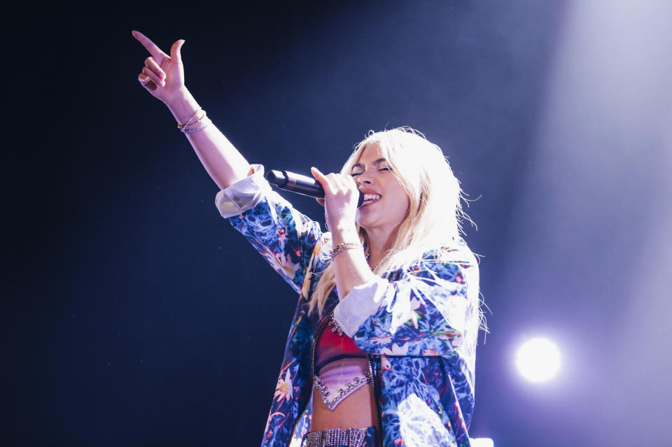 PARIS, FRANCE - APRIL 16: Hayley Kiyoko performs onstage at &#xc9;lys&#xe9;e Montmartre on April 16, 2023 in Paris, France. (Photo by Kristy Sparow/Getty Images)
