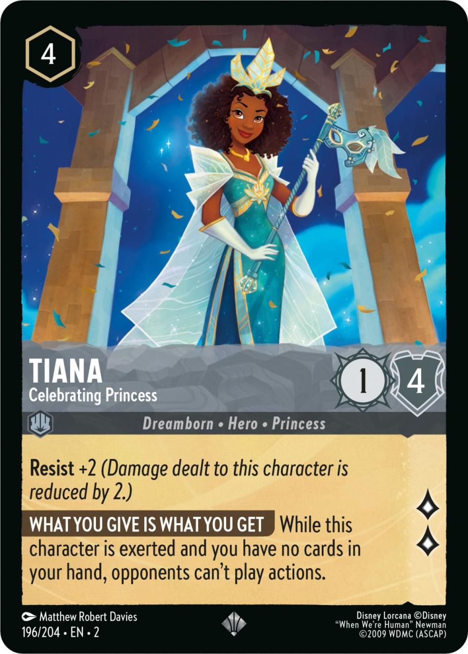 Tiana Celebrating Princess card