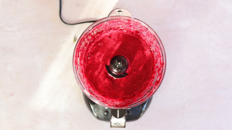 blended beets in food processor