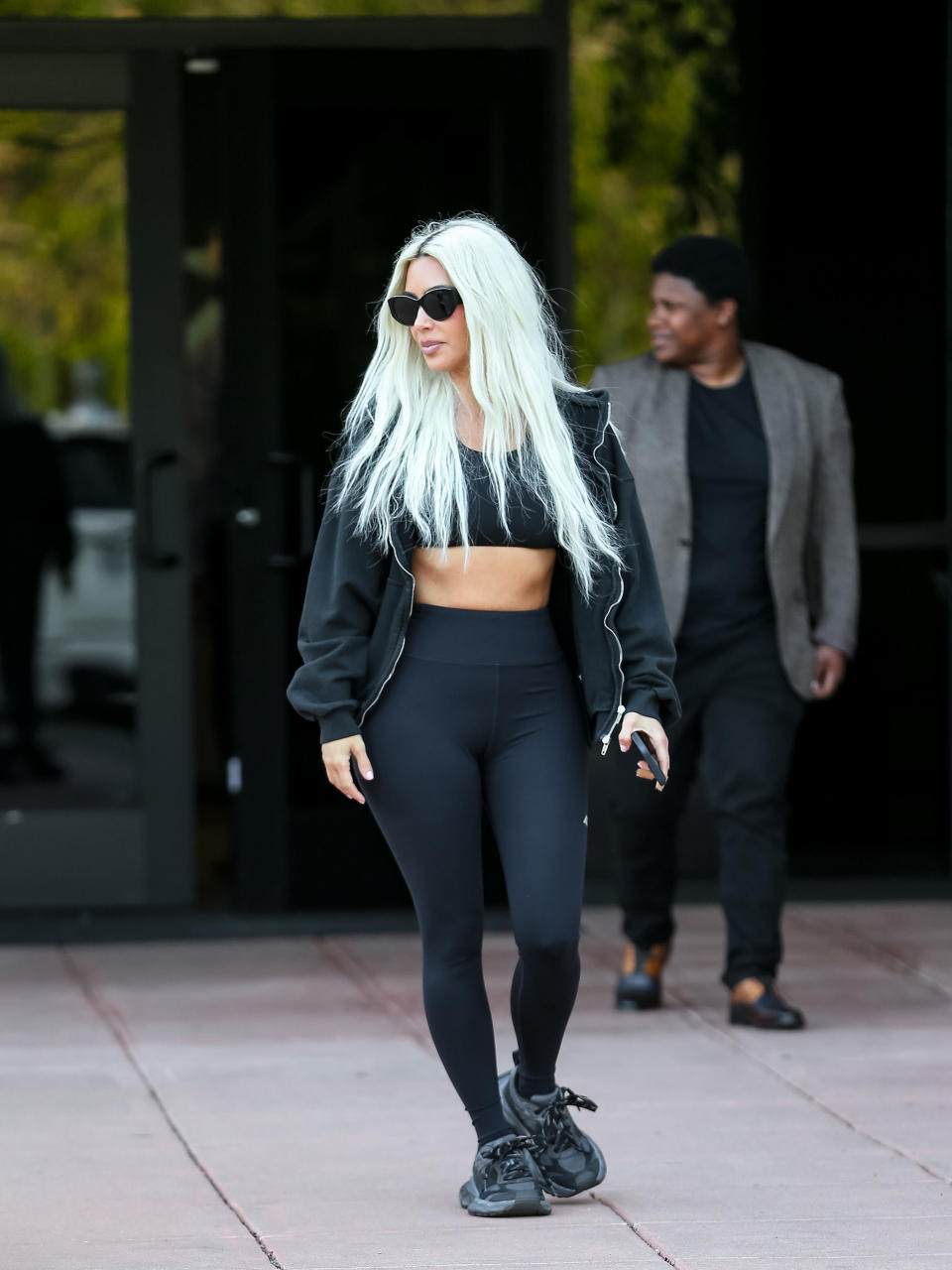 Kim Kardashian running errands in Los Angeles wearing Balenciaga 3XL sneakers