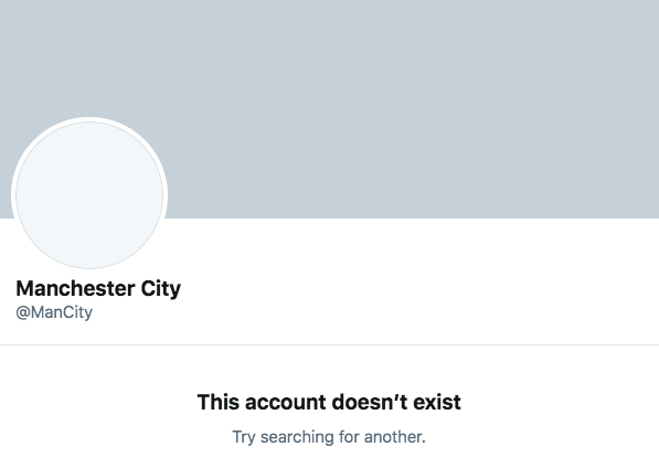 Manchester City’s Twitter account suddenly disappeared on Wednesday morning (Twitter/@ManCity)