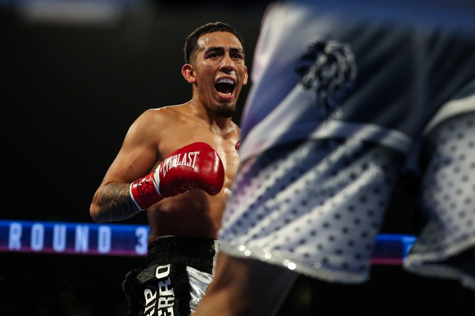 Bryan Ismael Rodriguez Rivera and Corpus Christi fighter, John Rincon, fight in a Top Rank bout at the American Bank Center on Friday, Sept. 15, 2023, in Corpus Christi, Texas. Rincon won in six rounds by unanimous decision.