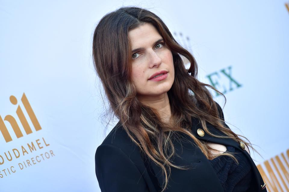 Lake Bell in a black jacket