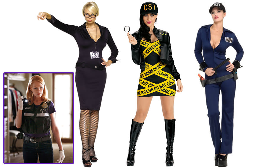 <p>Apparently, smart, tough criminal investigators really need plunging necklines to do their work. Are they supposed to be "crime" scene investigators or does the "c" now stand for cleavage? <br><br> (Credit: <a rel="nofollow noopener" href="https://www.walmart.com/ip/Women-s-Adult-Criminal-Investigator-Sexy-CSI-Police-Officer-Costume/178701669?wmlspartner=wlpa&selectedSellerId=2481&adid=22222222227040792383&wl0=&wl1=g&wl2=c&wl3=100301336074&wl4=pla-238882582354&wl5=9031003&wl6=&wl7=&wl8=&wl9=pla&wl10=113134800&wl11=online&wl12=178701669&wl13=&veh=sem" target="_blank" data-ylk="slk:Walmart.com;elm:context_link;itc:0;sec:content-canvas" class="link ">Walmart.com</a>/<a rel="nofollow noopener" href="http://www.halloweenexpress.com/womens-csi-costume-p-8108.html" target="_blank" data-ylk="slk:HalloweenExpress.com;elm:context_link;itc:0;sec:content-canvas" class="link ">HalloweenExpress.com</a>/<a rel="nofollow noopener" href="http://www.yandy.com/Sexy-CSI-Costume.php" target="_blank" data-ylk="slk:Yandy.com;elm:context_link;itc:0;sec:content-canvas" class="link ">Yandy.com</a>/CBS/Getty Images) </p>