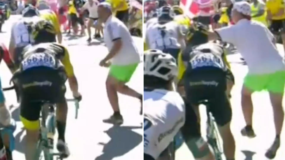 Ugly scenes involving Froome. Source: ITV